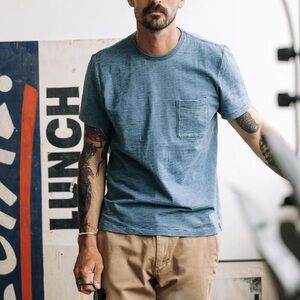 Taylor Stitch organic cotton tee in dyed indigo